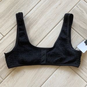 Kendall + Kylie Henely Black Swim Bikini Top